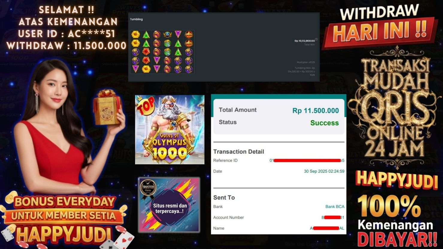 HAPPYJUDI JACKPOT SLOT GATES OF OLYMPUS 1000